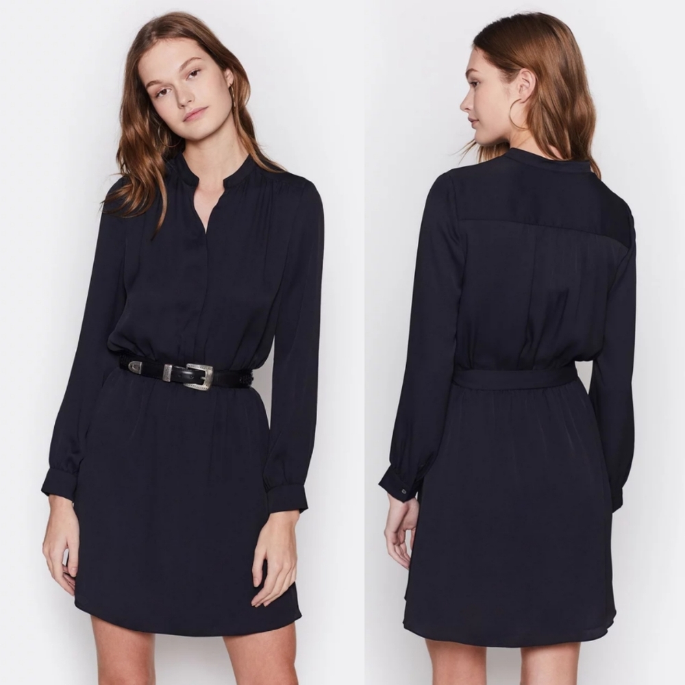 Joie Leonore V-Neck Dress in Caviar, Size Small